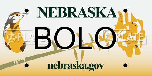 BOLO Nebraska License Plate