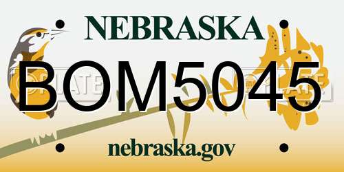 BOM5045 Nebraska License Plate