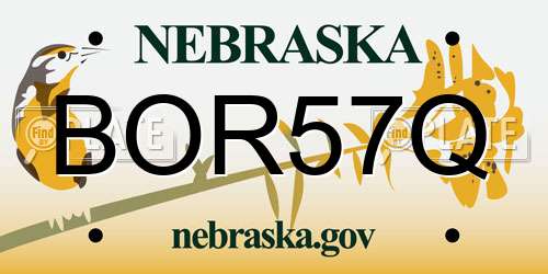 BOR57Q Nebraska License Plate