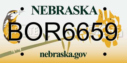 BOR6659 Nebraska License Plate