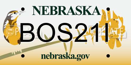 BOS21I Nebraska License Plate