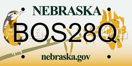 BOS28Q Nebraska License Plate