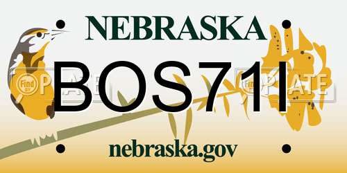 BOS71I Nebraska License Plate