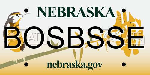 BOSBSSE Nebraska License Plate