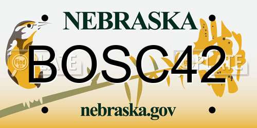 BOSC42 Nebraska License Plate