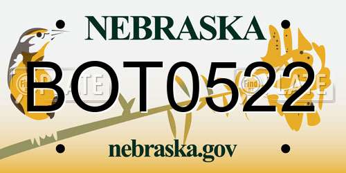 BOT0522 Nebraska License Plate