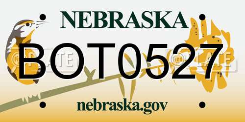 BOT0527 Nebraska License Plate