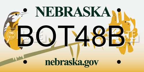 BOT48B Nebraska License Plate