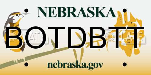 BOTDBTT Nebraska License Plate