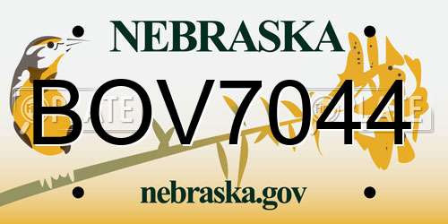 BOV7044 Nebraska License Plate