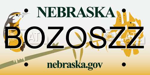 BOZOSZZ Nebraska License Plate
