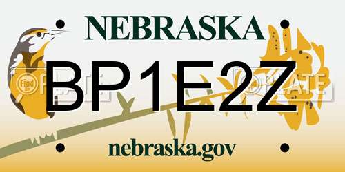 BP1E2Z Nebraska License Plate