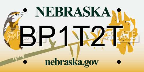 BP1T2T Nebraska License Plate