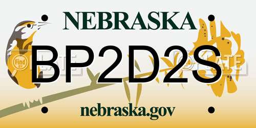 BP2D2S Nebraska License Plate