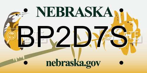 BP2D7S Nebraska License Plate