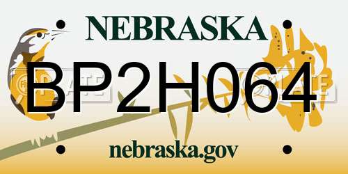 BP2H064 Nebraska License Plate