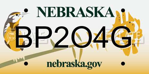 BP2O4G Nebraska License Plate