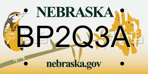 BP2Q3A Nebraska License Plate