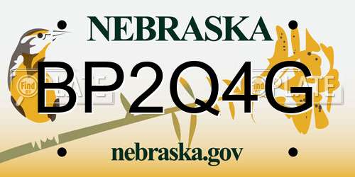 BP2Q4G Nebraska License Plate
