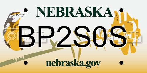 BP2S0S Nebraska License Plate