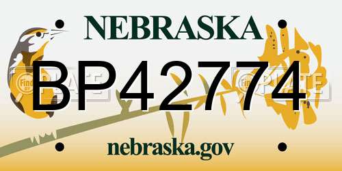 BP42774 Nebraska License Plate