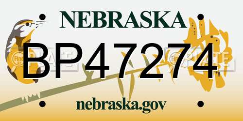 BP47274 Nebraska License Plate
