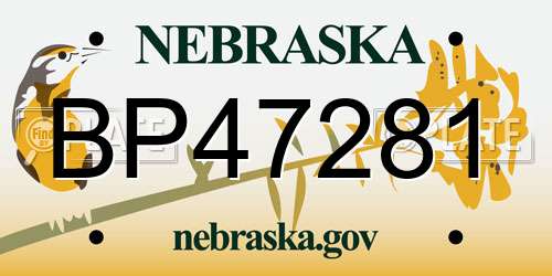 BP47281 Nebraska License Plate