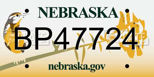 BP47724 Nebraska License Plate