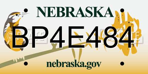 BP4E484 Nebraska License Plate