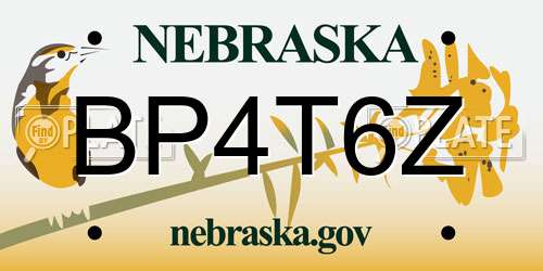 BP4T6Z Nebraska License Plate
