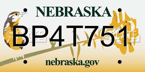 BP4T751 Nebraska License Plate