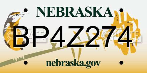 BP4Z274 Nebraska License Plate