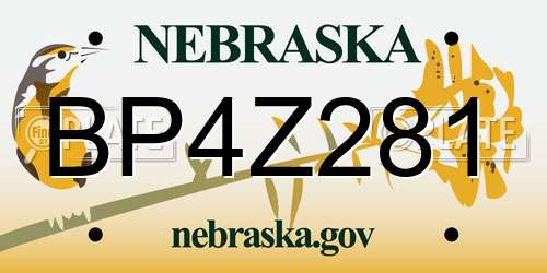 BP4Z281 Nebraska License Plate
