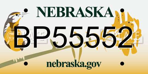 BP55552 Nebraska License Plate