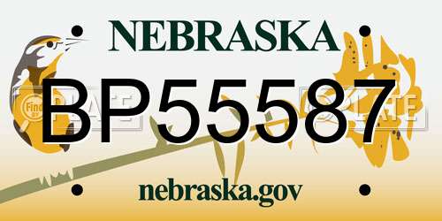 BP55587 Nebraska License Plate