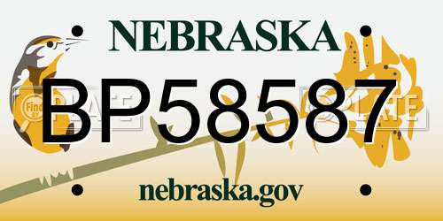BP58587 Nebraska License Plate