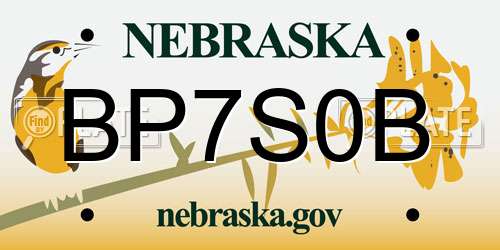 BP7S0B Nebraska License Plate