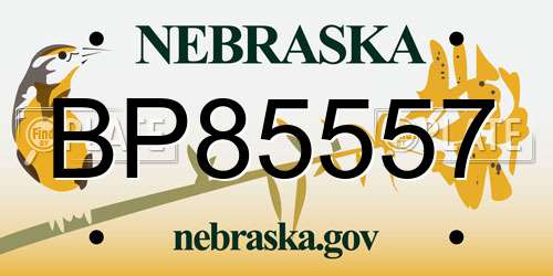 BP85557 Nebraska License Plate