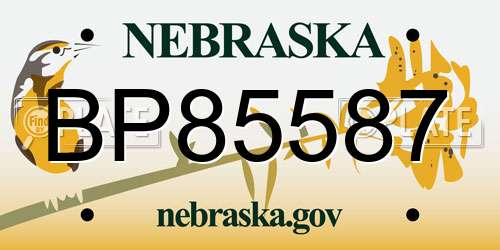 BP85587 Nebraska License Plate