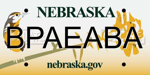 BPAEABA Nebraska License Plate