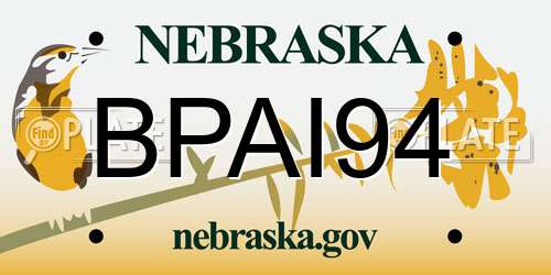BPAI94 Nebraska License Plate