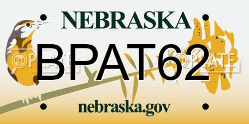 BPAT62 Nebraska License Plate
