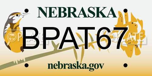 BPAT67 Nebraska License Plate