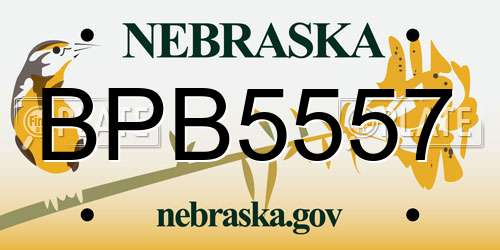 BPB5557 Nebraska License Plate