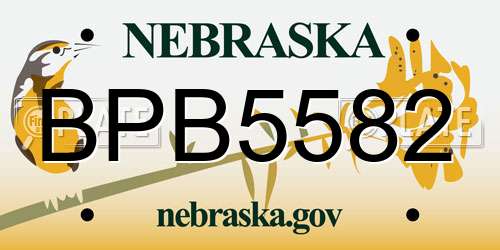 BPB5582 Nebraska License Plate