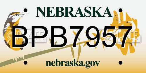 BPB7957 Nebraska License Plate