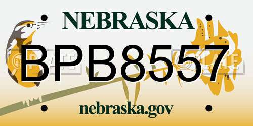 BPB8557 Nebraska License Plate