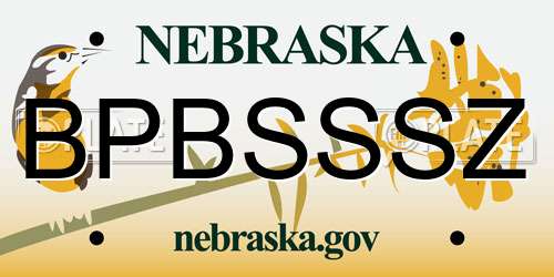 BPBSSSZ Nebraska License Plate