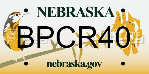 BPCR40 Nebraska License Plate