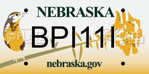 BPI11I Nebraska License Plate
